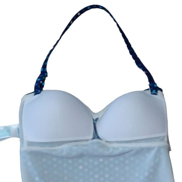 Boden Blue Polka Dot One Piece Swimsuit - Picture 6 of 14